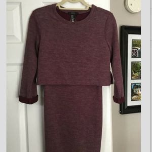 Forever 21 shift dress, maroon, backless cutout